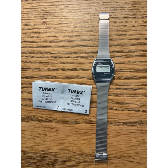 Timex Other - Timex Crono Alarm Digital Watch Silver Tone Stainless Steel Quartz Vintage Retro
